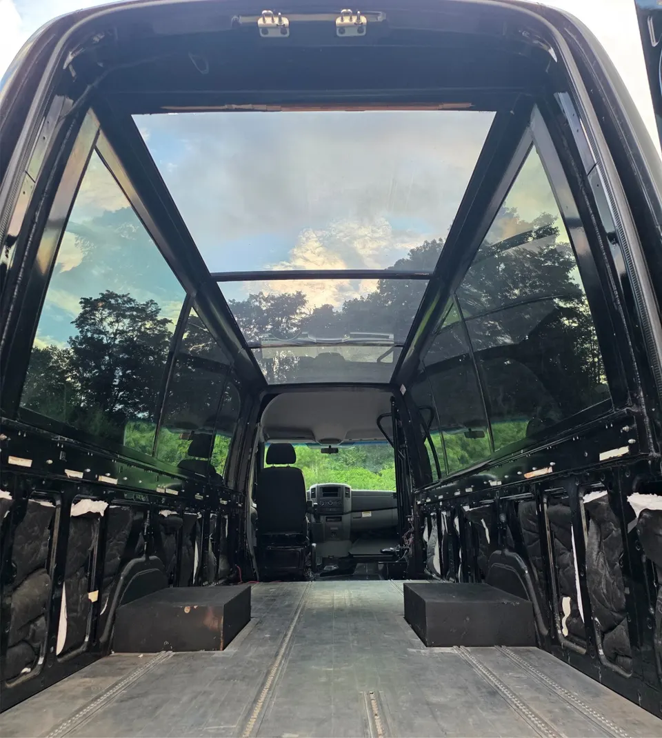 Glass roof from inside
